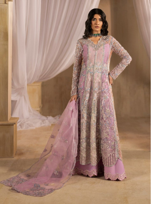 Ayra - Lavender Kali Panels Shirt With Trousers & Dupatta
