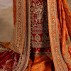 Dilkash - Red Long Shirt With Farshi Gharara Bridal