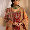 Dilkash - Red Long Shirt With Farshi Gharara Bridal
