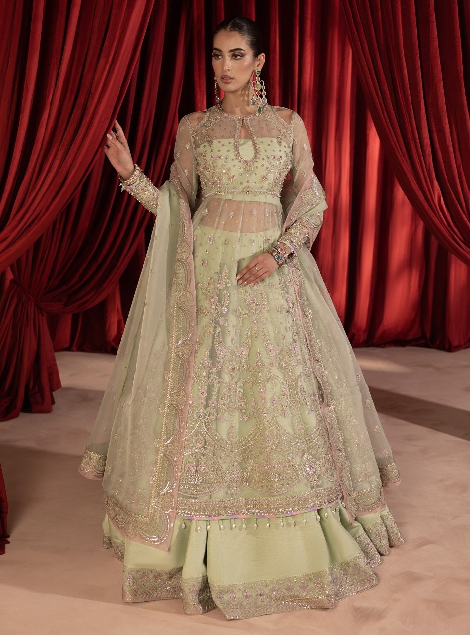 Paalki - Pistachio Peshwas with Lehenga & Dupatta