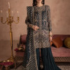 Shehnai - Teal Green Short Jacket Shirt with Sharara & Dupatta