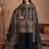 Shehnai - Teal Green Short Jacket Shirt with Sharara & Dupatta