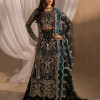 Siyah - Black Long Shirt With Azaar Pants & Dupatta