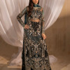 Siyah - Black Long Shirt With Azaar Pants & Dupatta